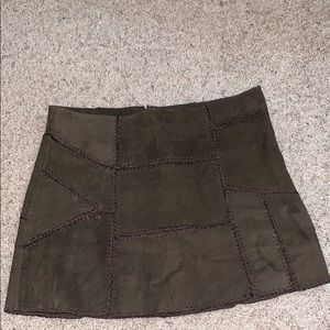 Spoiled girl suede leather skirt